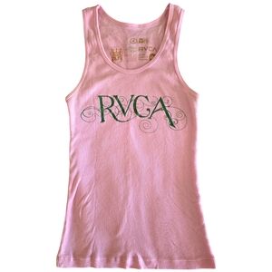 🩷 RVCA Baby Pink Ribbed Tank Top Size Medium